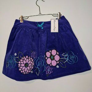 Hartstrings Velour Corduroy Embroidered Pop Flower Purple Mini size 14 kids